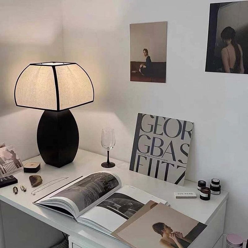 Drum Iron Fabric Living Table Lamp