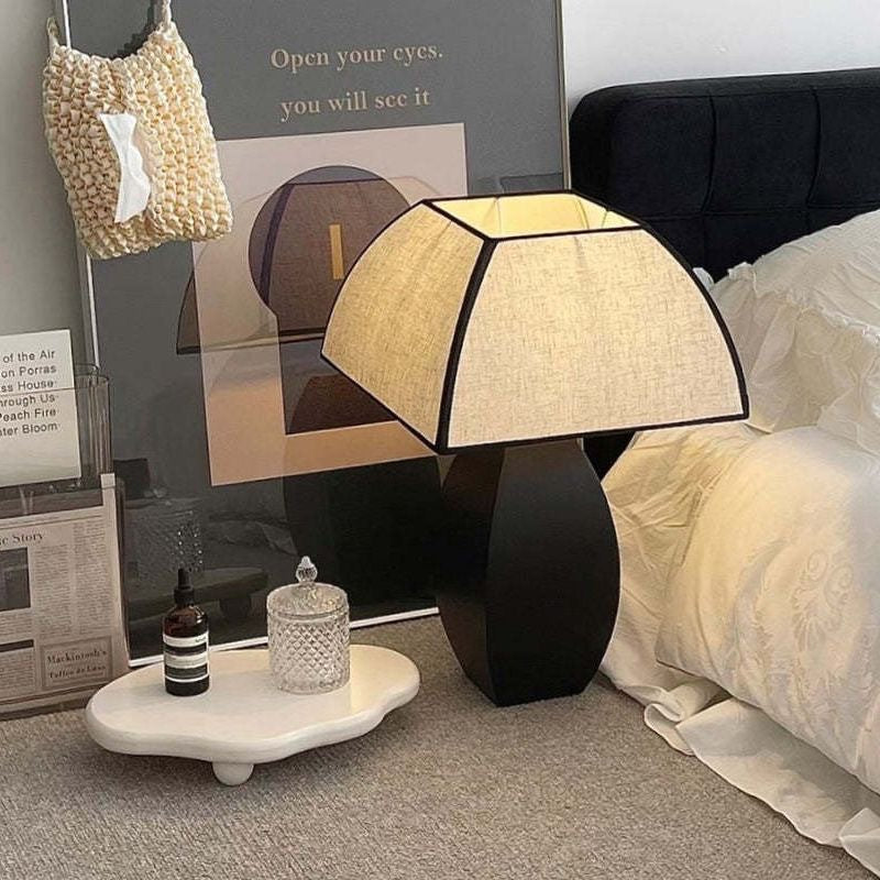 Drum Iron Fabric Living Table Lamp
