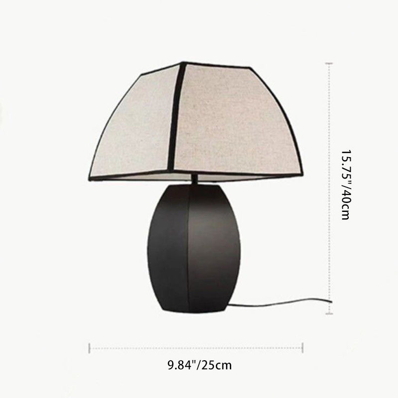 Drum Iron Fabric Living Table Lamp