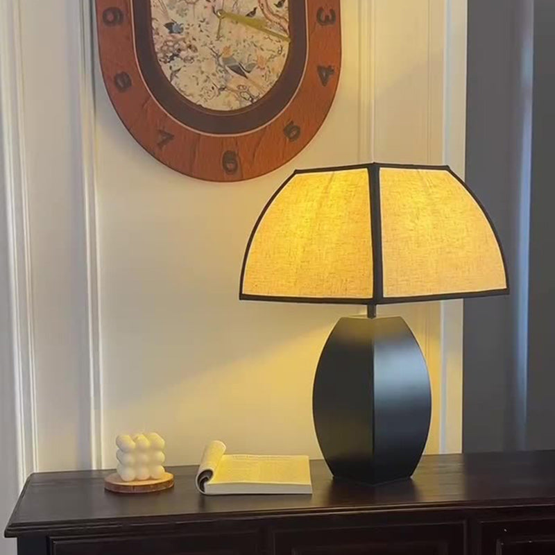 Drum Iron Fabric Living Table Lamp