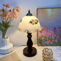 Dome Wood Glass Living Table Lamp