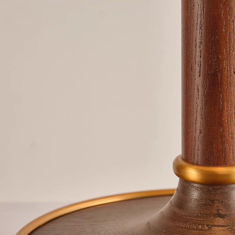 Dome Wood Iron Fabric Table Lamp