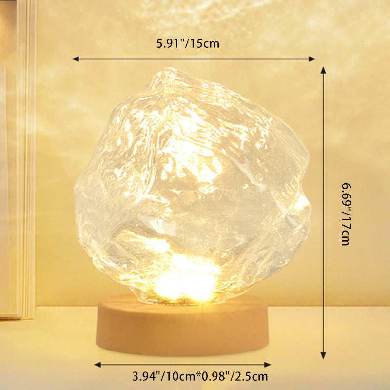 Trapezoid Plastic Glass Living Table Lamp