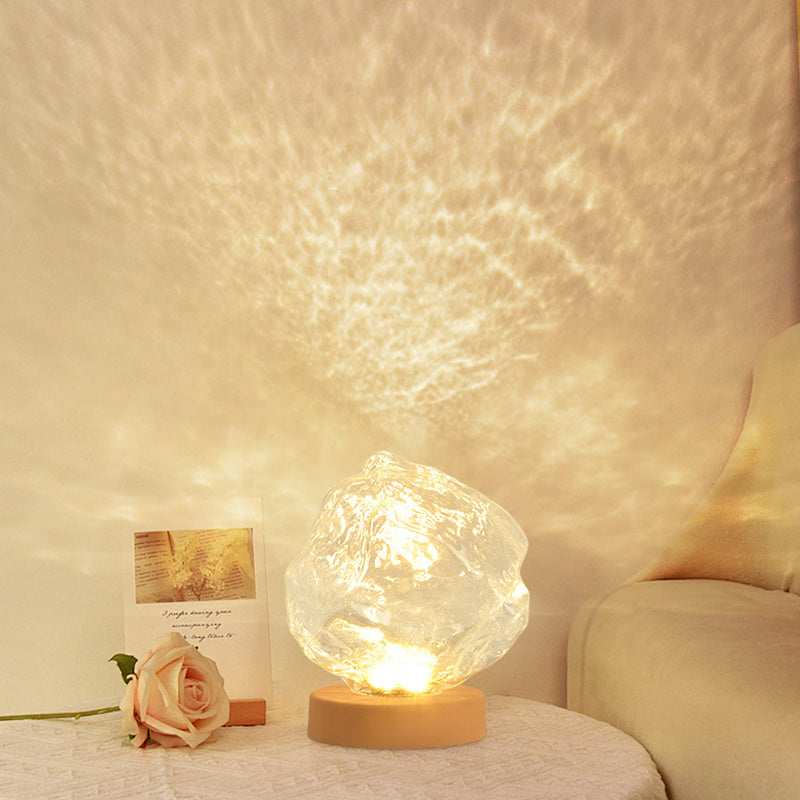 Trapezoid Plastic Glass Living Table Lamp