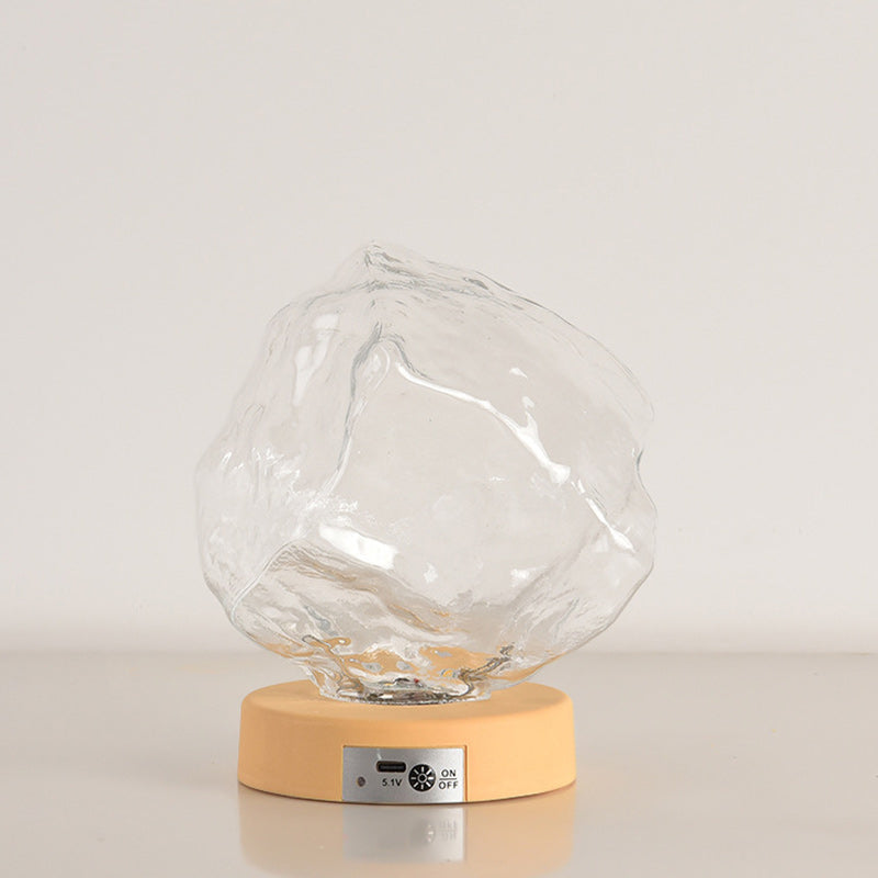 Trapezoid Plastic Glass Living Table Lamp