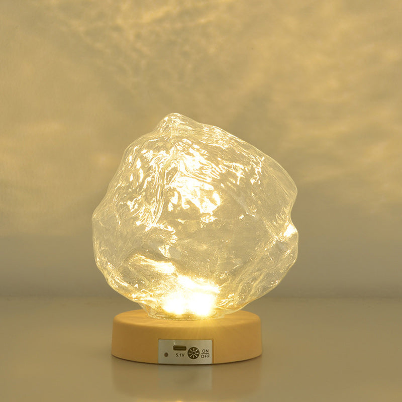 Trapezoid Plastic Glass Living Table Lamp