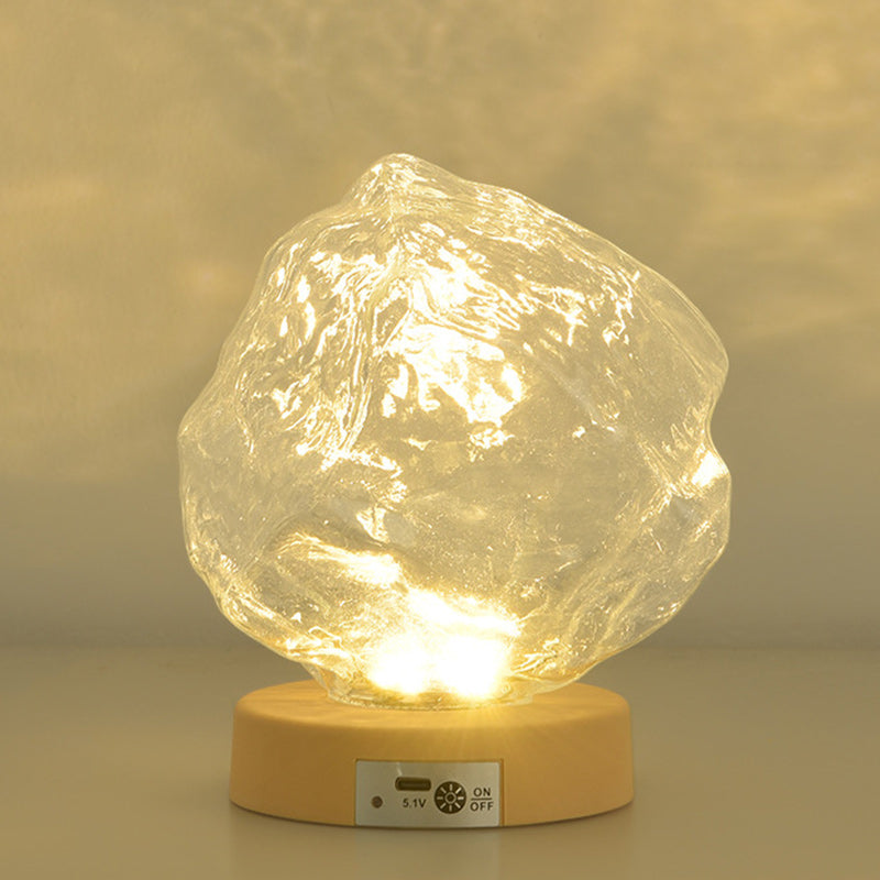 Trapezoid Plastic Glass Living Table Lamp