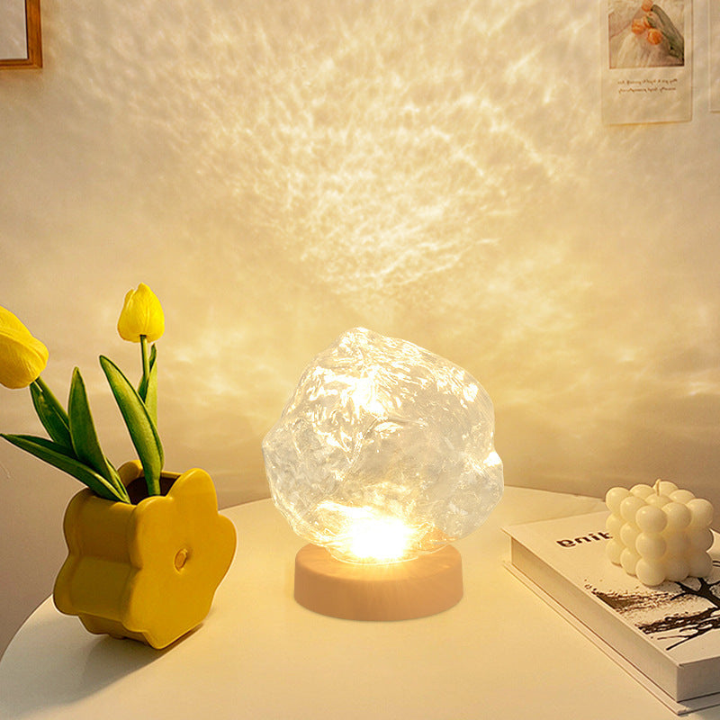 Trapezoid Plastic Glass Living Table Lamp