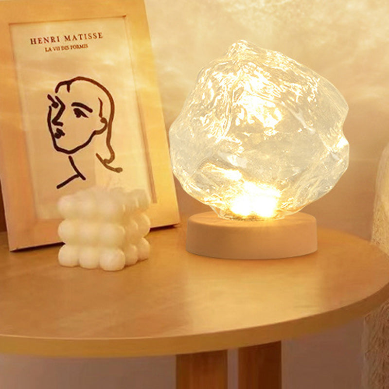 Trapezoid Plastic Glass Living Table Lamp