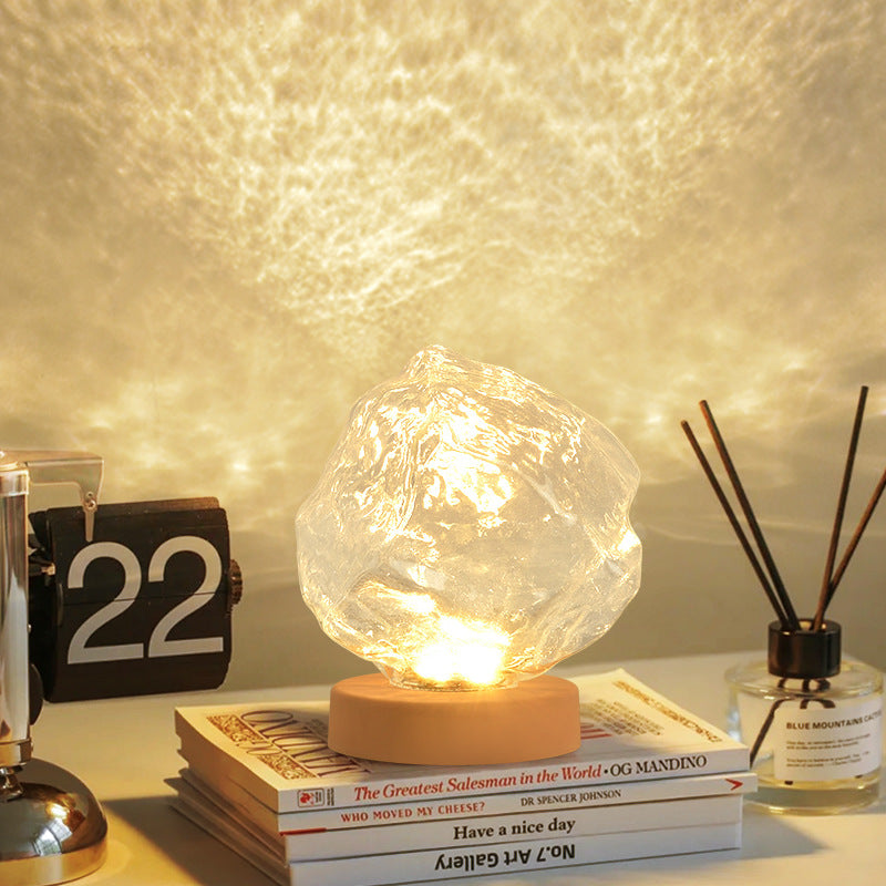 Trapezoid Plastic Glass Living Table Lamp
