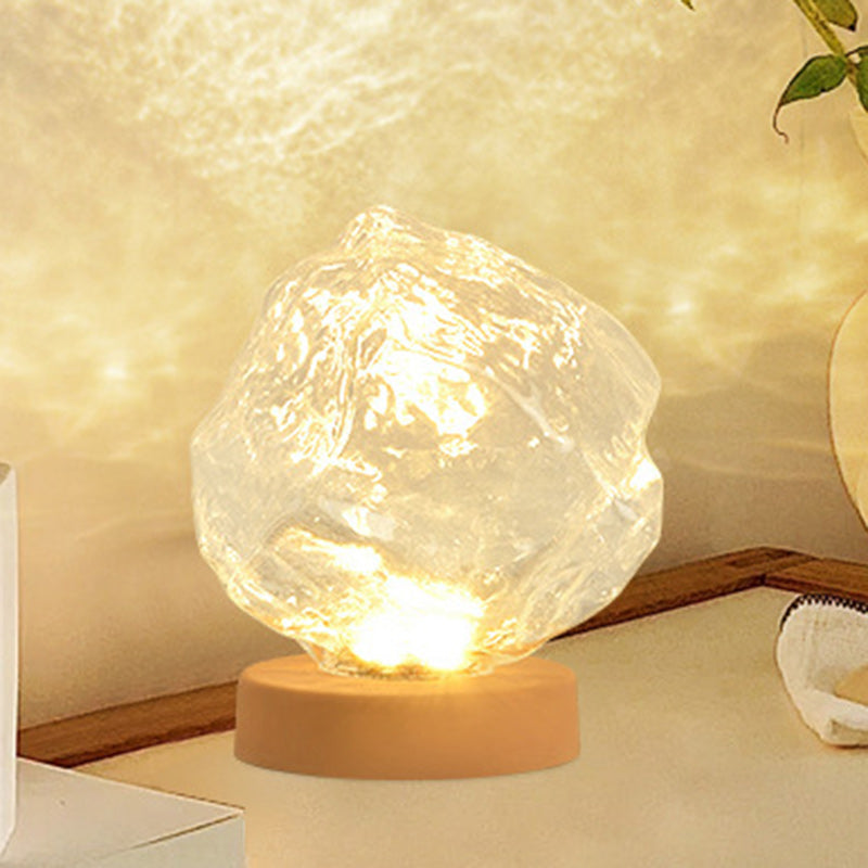 Trapezoid Plastic Glass Living Table Lamp