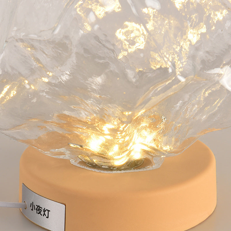 Trapezoid Plastic Glass Living Table Lamp