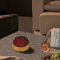 Round Wood Resin Living Table Lamp