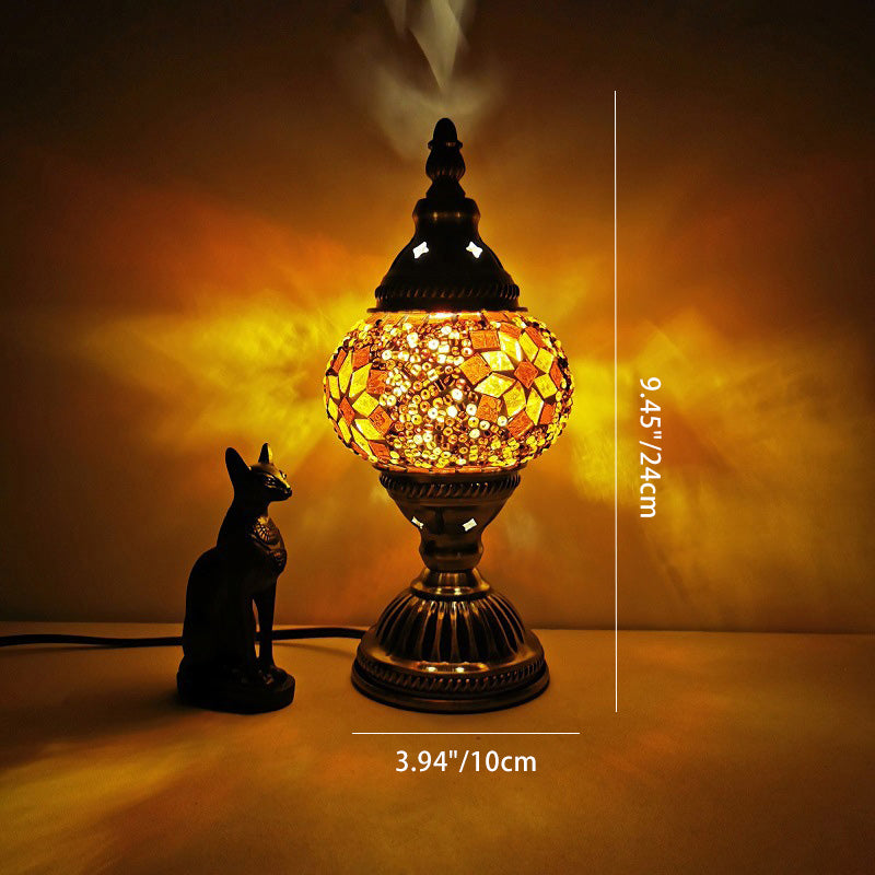Oval Glass Iron Living Table Lamp