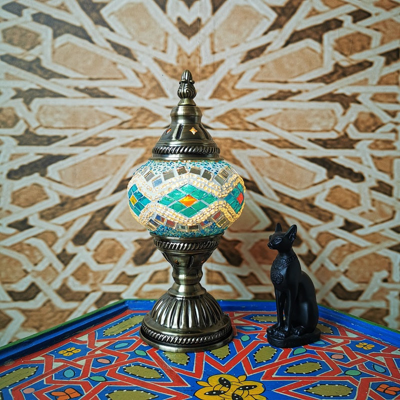 Oval Glass Iron Living Table Lamp