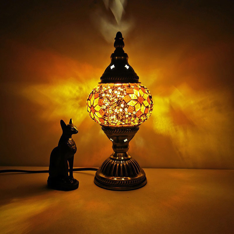 Oval Glass Iron Living Table Lamp