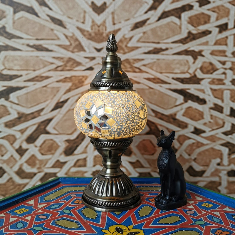 Oval Glass Iron Living Table Lamp