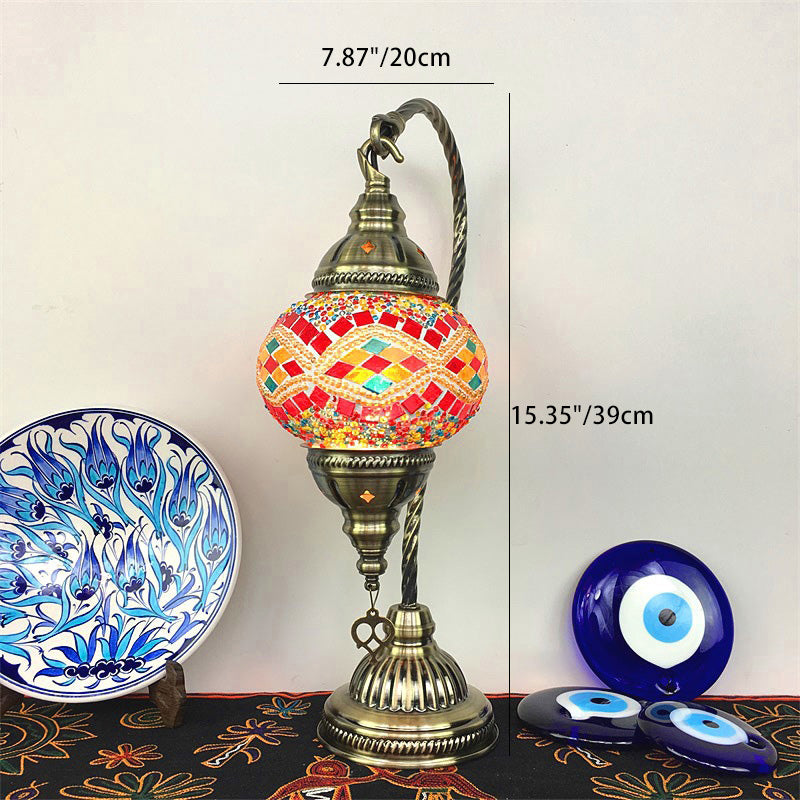 Oval Glass Iron Living Table Lamp