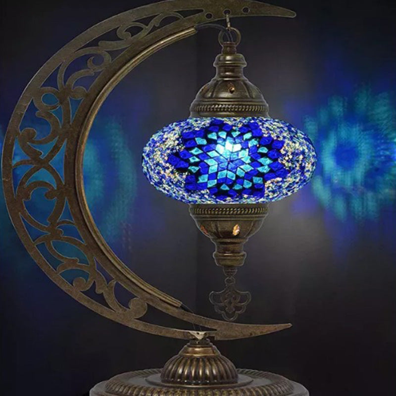 Moon Glass Iron Living Table Lamp