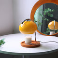 Dome Iron Glass Wood Table Lamp