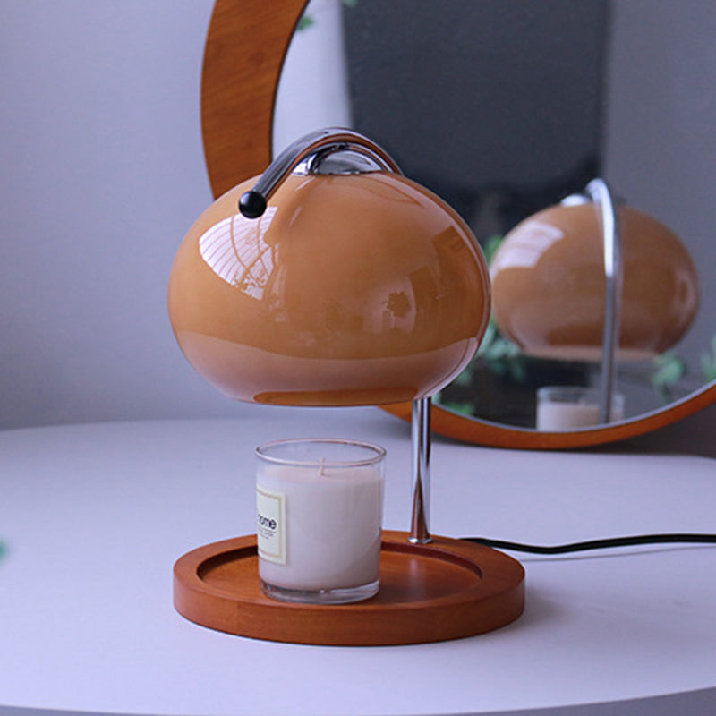 Dome Iron Glass Wood Table Lamp