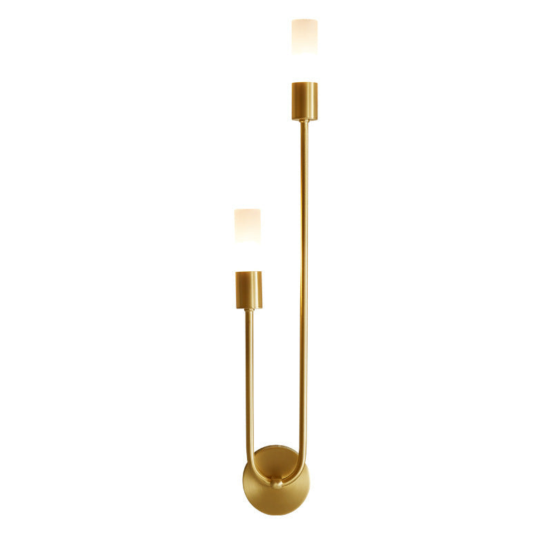 Column Iron Acrylic Living 2-Light Wall Lamp