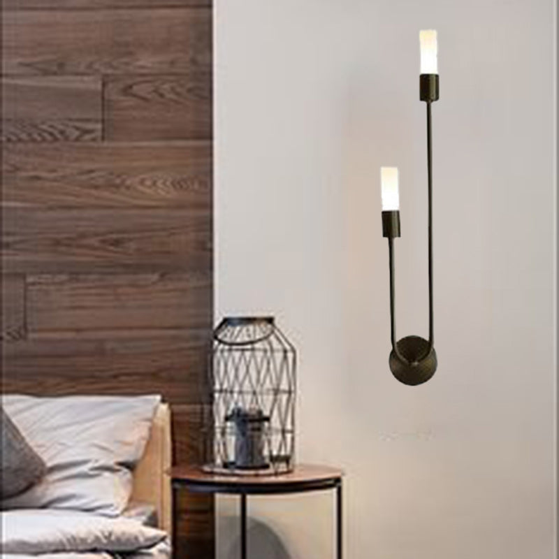 Column Iron Acrylic Living 2-Light Wall Lamp