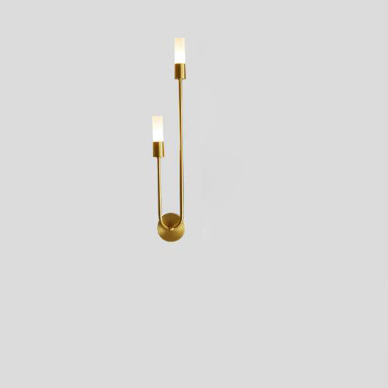 Column Iron Acrylic Living 2-Light Wall Lamp