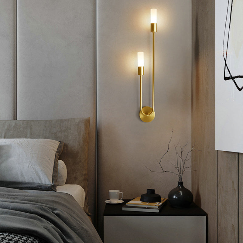 Column Iron Acrylic Living 2-Light Wall Lamp