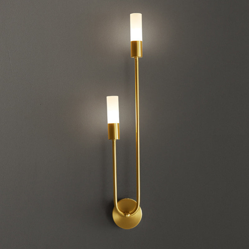 Column Iron Acrylic Living 2-Light Wall Lamp