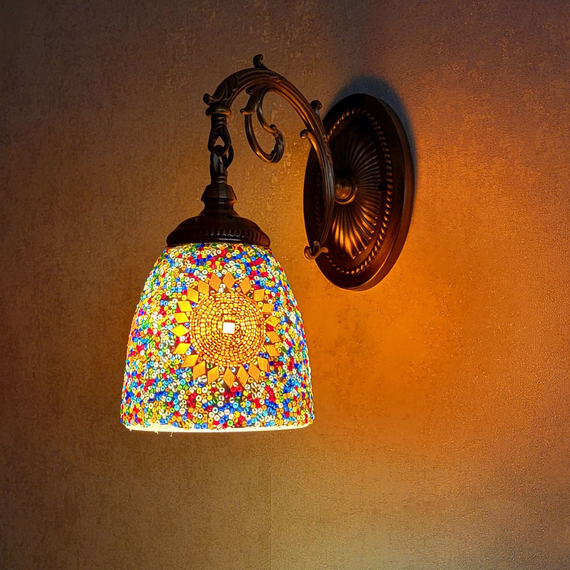 Dome Iron Glass Living Wall Lamp