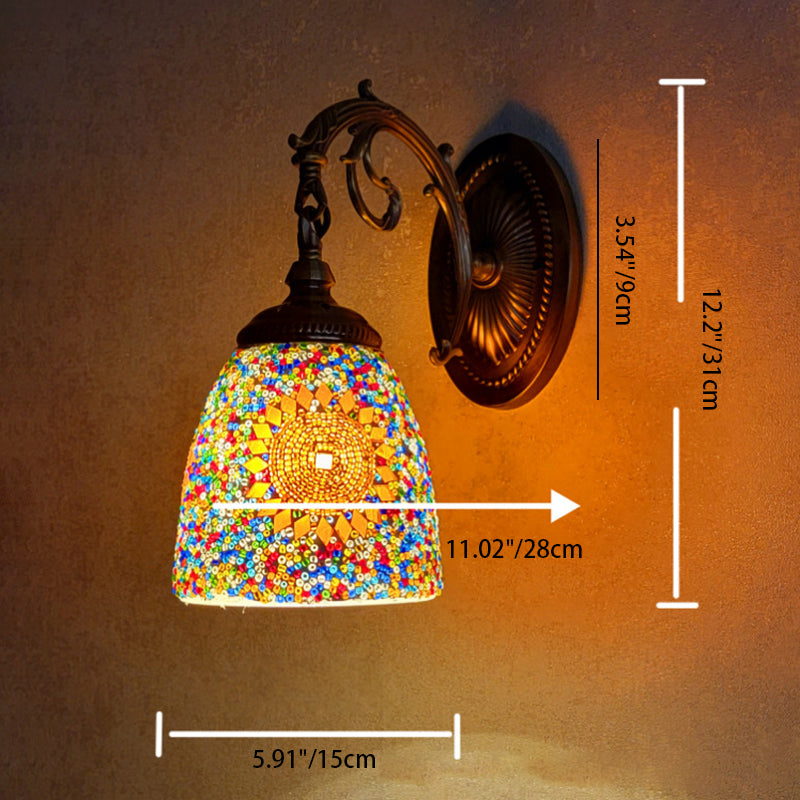 Dome Iron Glass Living Wall Lamp