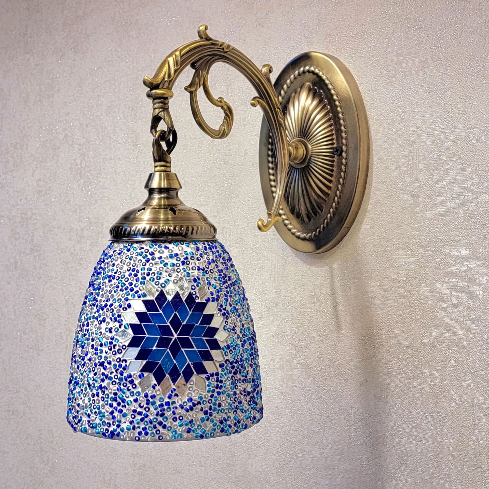 Dome Iron Glass Living Wall Lamp
