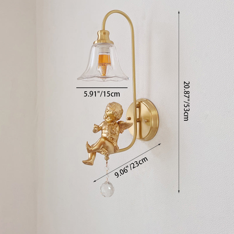 Dome Copper Glass Resin Wall Lamp