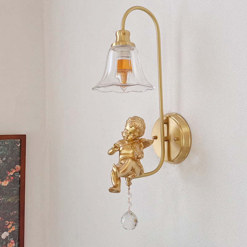 Dome Copper Glass Resin Wall Lamp