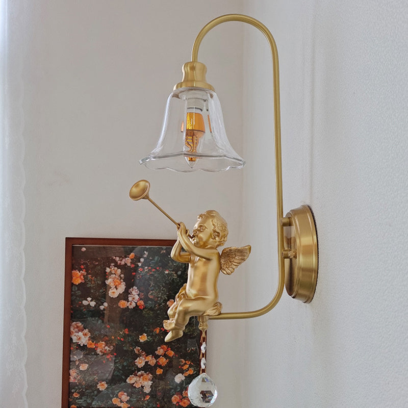 Dome Copper Glass Resin Wall Lamp