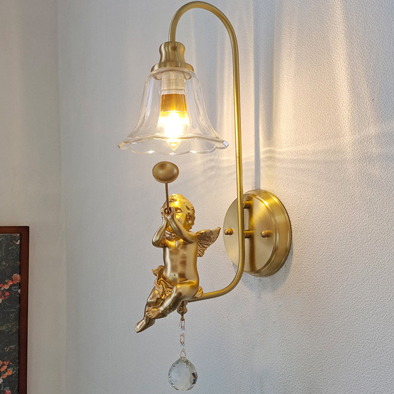 Dome Copper Glass Resin Wall Lamp