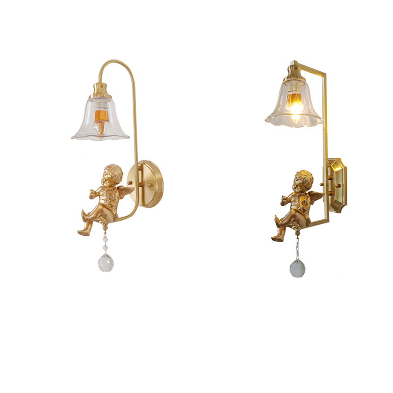 Dome Copper Glass Resin Wall Lamp