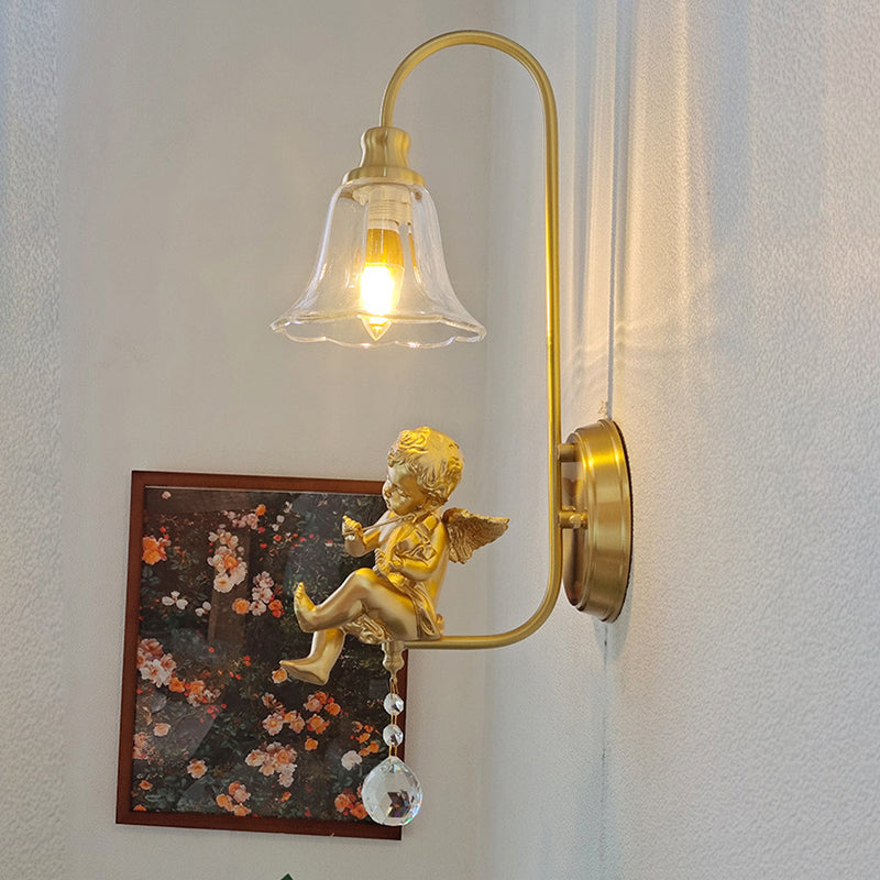 Dome Copper Glass Resin Wall Lamp