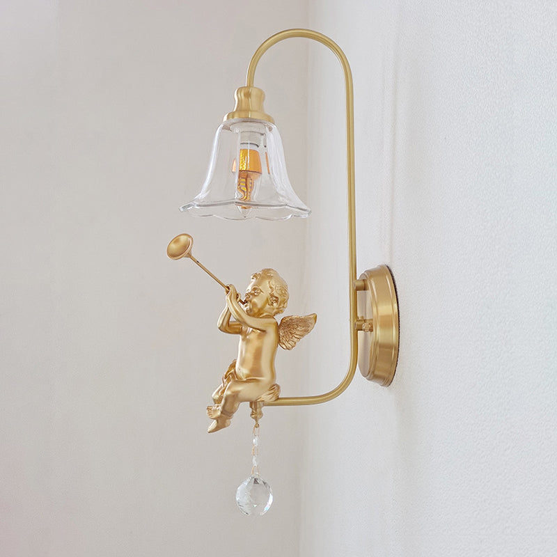 Dome Copper Glass Resin Wall Lamp