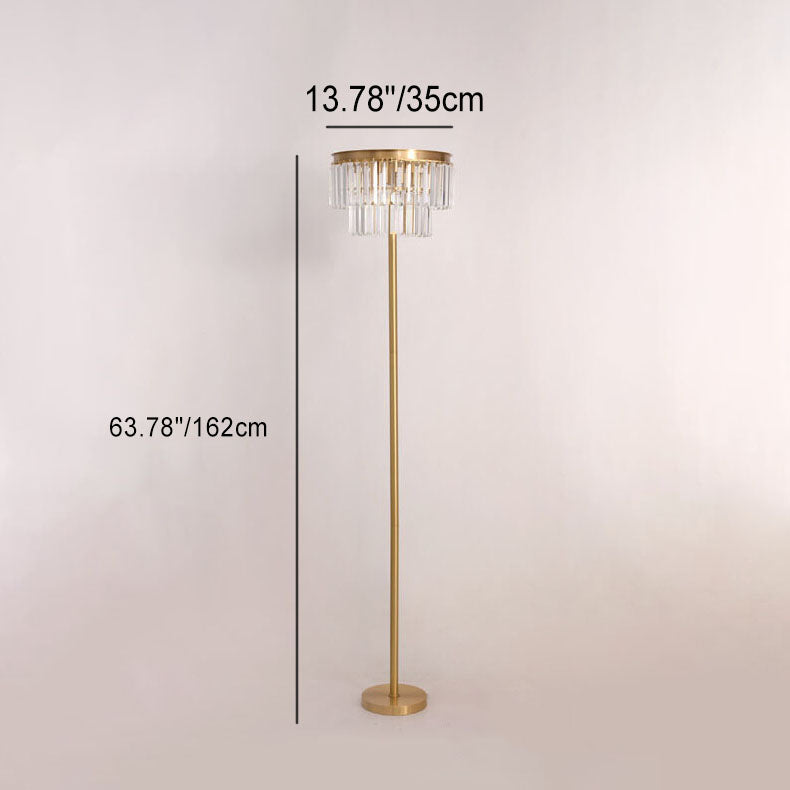 Round Full Copper Prismatic 3-Light Floor Lamp