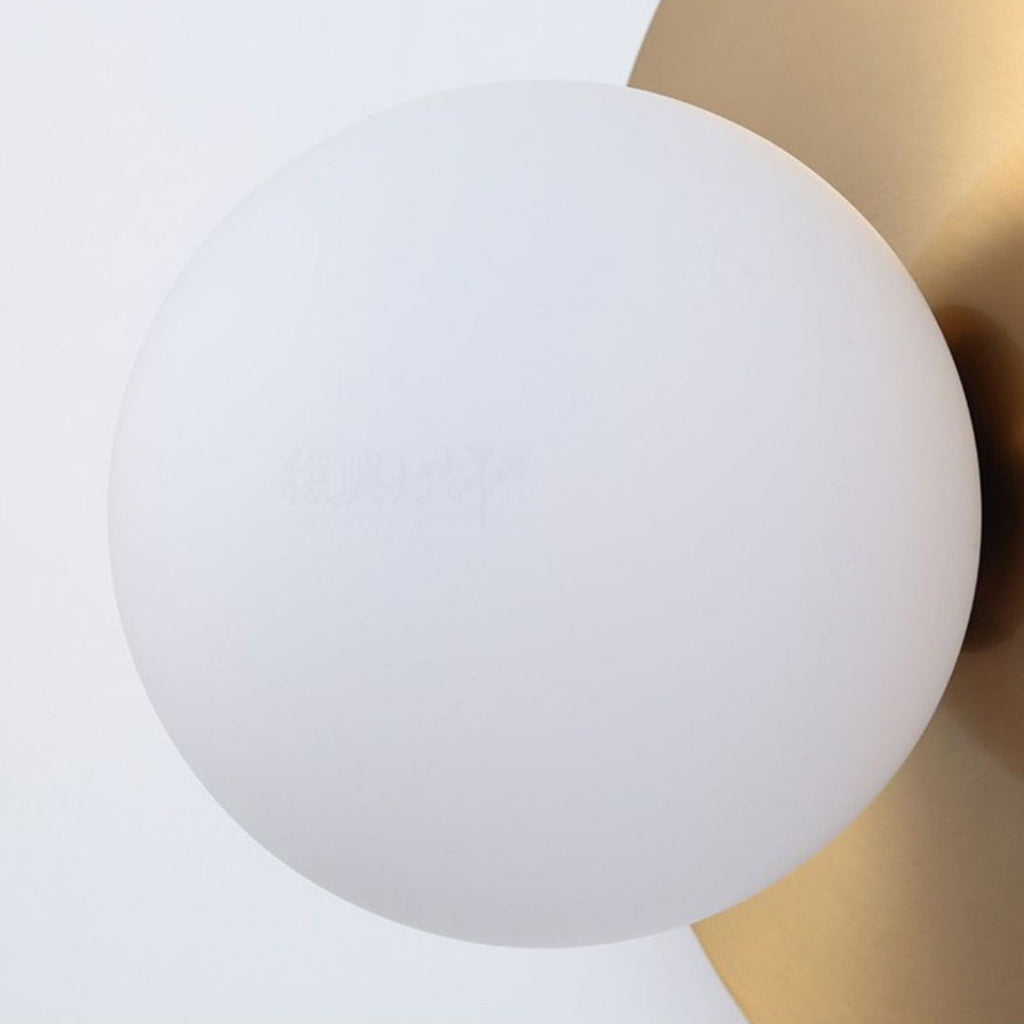 Round Glass Iron Bedroom Wall Lamp
