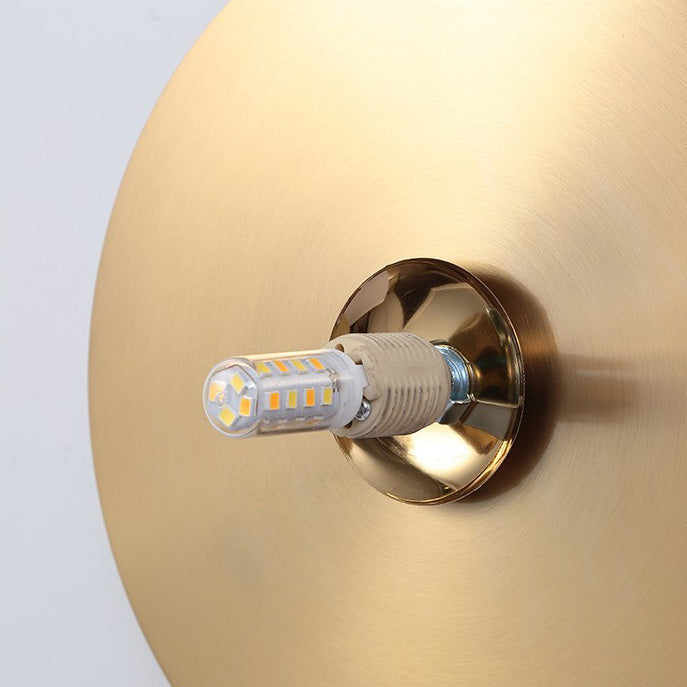 Round Glass Iron Bedroom Wall Lamp