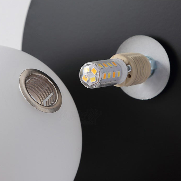 Round Glass Iron Bedroom Wall Lamp