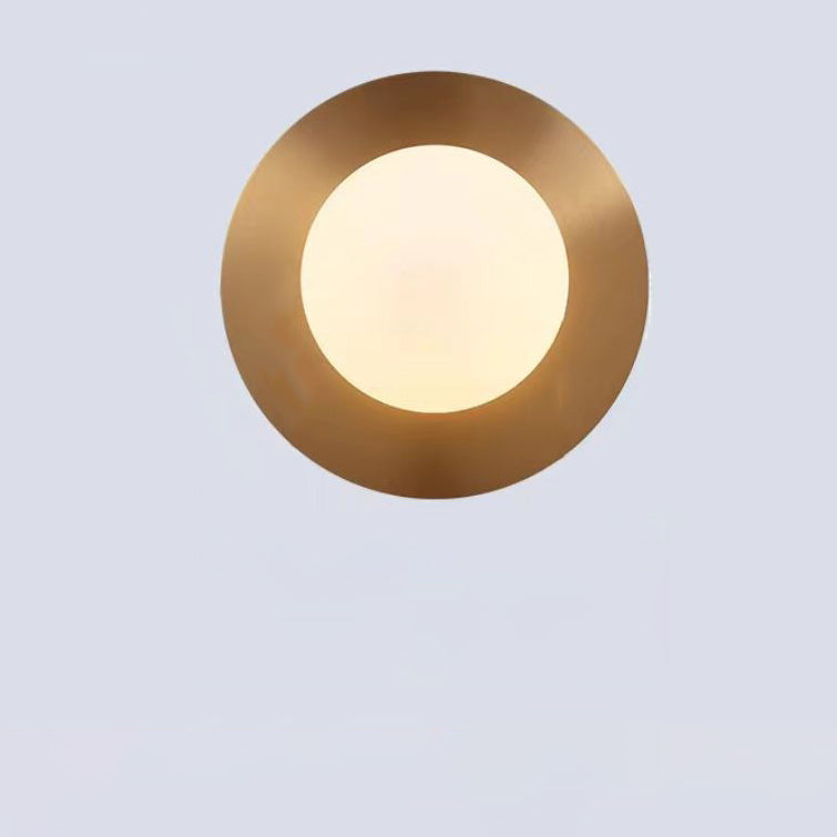 Round Glass Iron Bedroom Wall Lamp