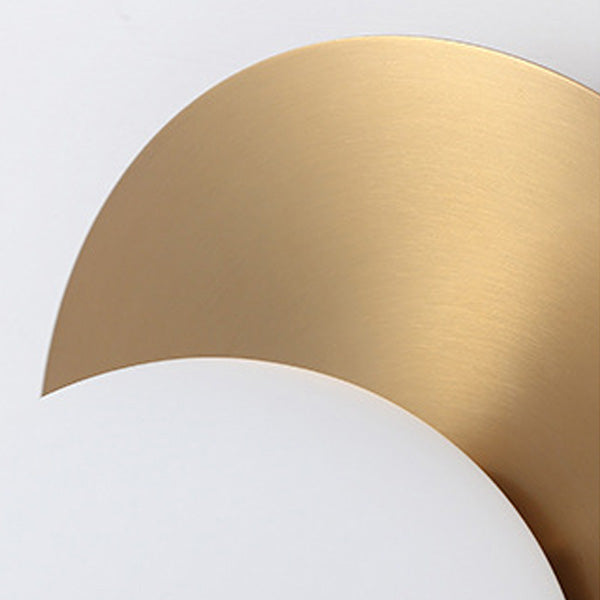 Round Glass Iron Bedroom Wall Lamp