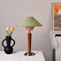 Flying Saucer-Shaped White Wax Table Lamp