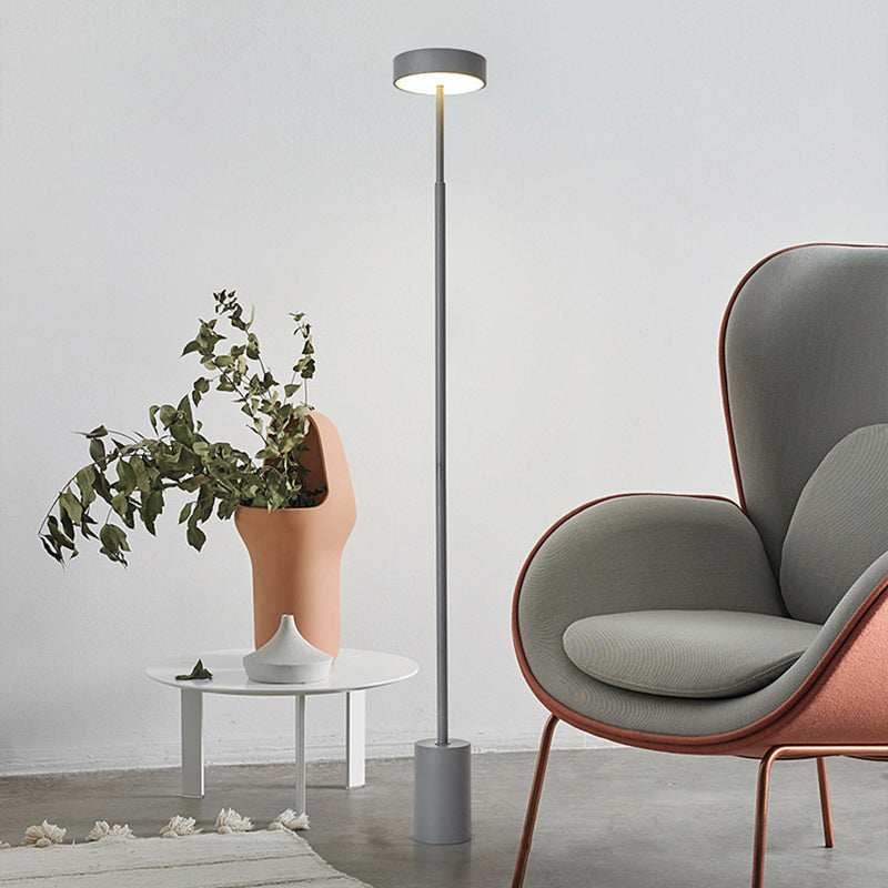 Contemporary Scandinavian Round Iron Floor Lamp