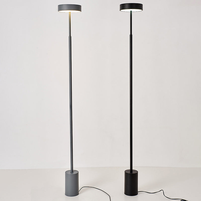 Contemporary Scandinavian Round Iron Floor Lamp