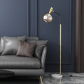 Round Glass Lampshade Iron Floor Lamp